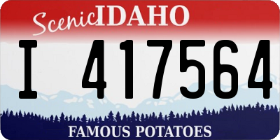ID license plate I417564