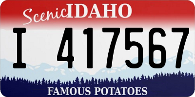 ID license plate I417567