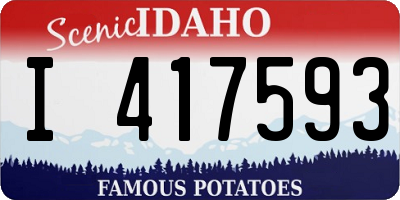 ID license plate I417593