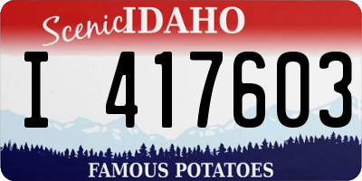 ID license plate I417603