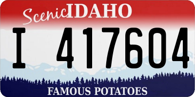 ID license plate I417604