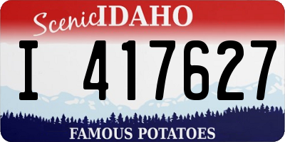 ID license plate I417627