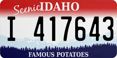 ID license plate I417643