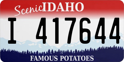 ID license plate I417644