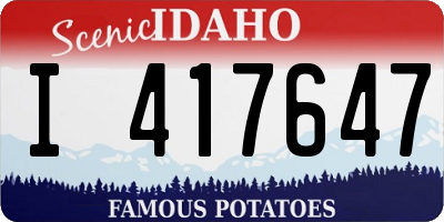ID license plate I417647