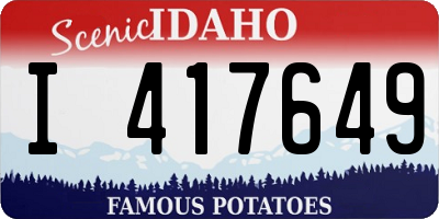 ID license plate I417649