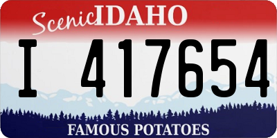 ID license plate I417654