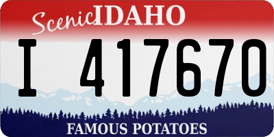 ID license plate I417670