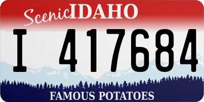ID license plate I417684