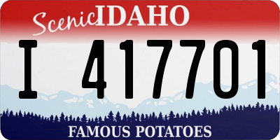 ID license plate I417701