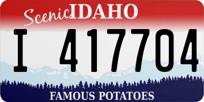 ID license plate I417704
