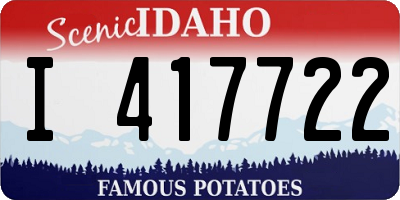 ID license plate I417722