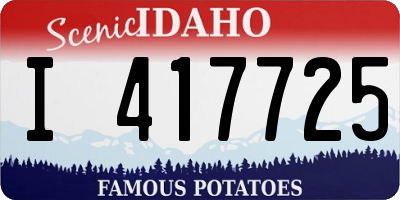ID license plate I417725