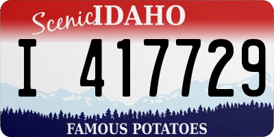 ID license plate I417729