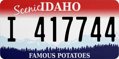 ID license plate I417744