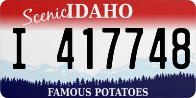 ID license plate I417748