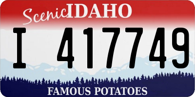 ID license plate I417749