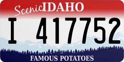 ID license plate I417752