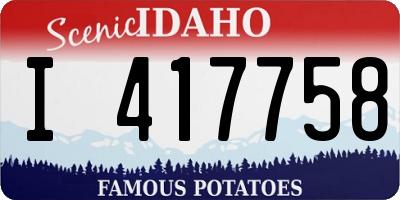 ID license plate I417758
