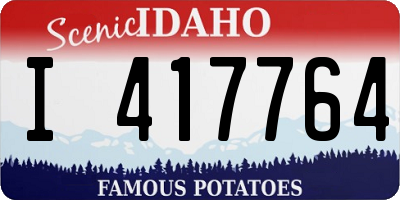 ID license plate I417764