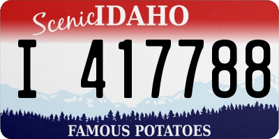 ID license plate I417788