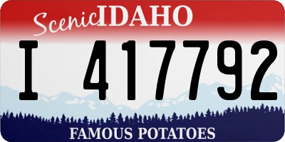 ID license plate I417792