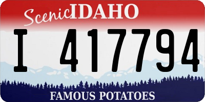 ID license plate I417794
