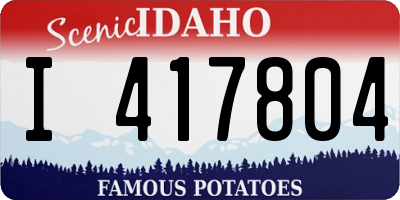 ID license plate I417804