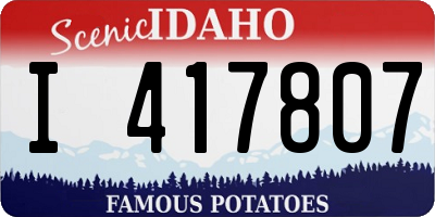 ID license plate I417807