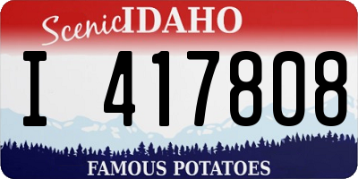 ID license plate I417808