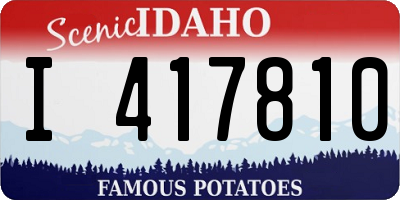 ID license plate I417810