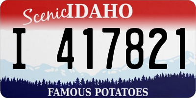 ID license plate I417821