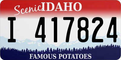 ID license plate I417824