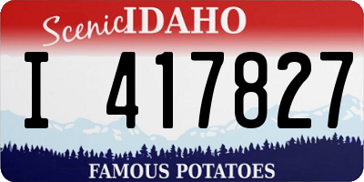 ID license plate I417827