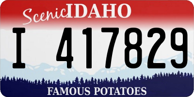 ID license plate I417829