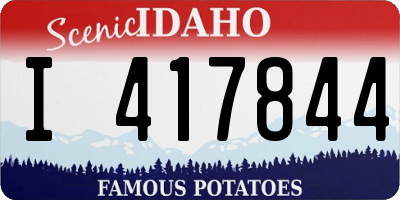ID license plate I417844