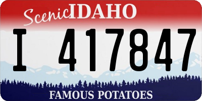 ID license plate I417847