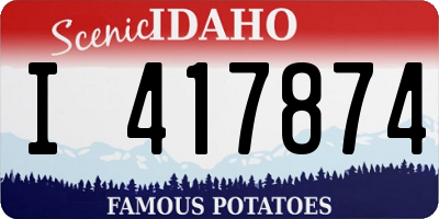 ID license plate I417874