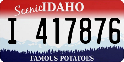 ID license plate I417876