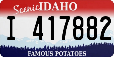 ID license plate I417882