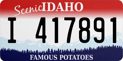ID license plate I417891