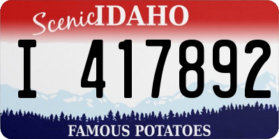 ID license plate I417892