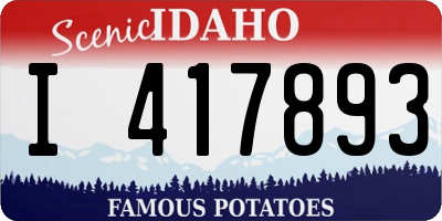ID license plate I417893