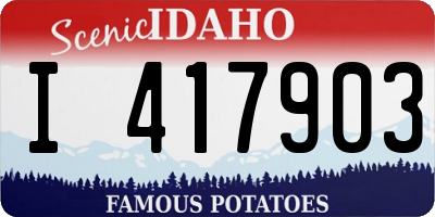 ID license plate I417903