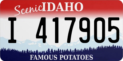 ID license plate I417905