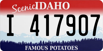 ID license plate I417907