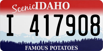 ID license plate I417908