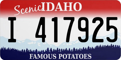 ID license plate I417925