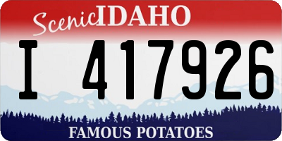ID license plate I417926
