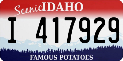 ID license plate I417929